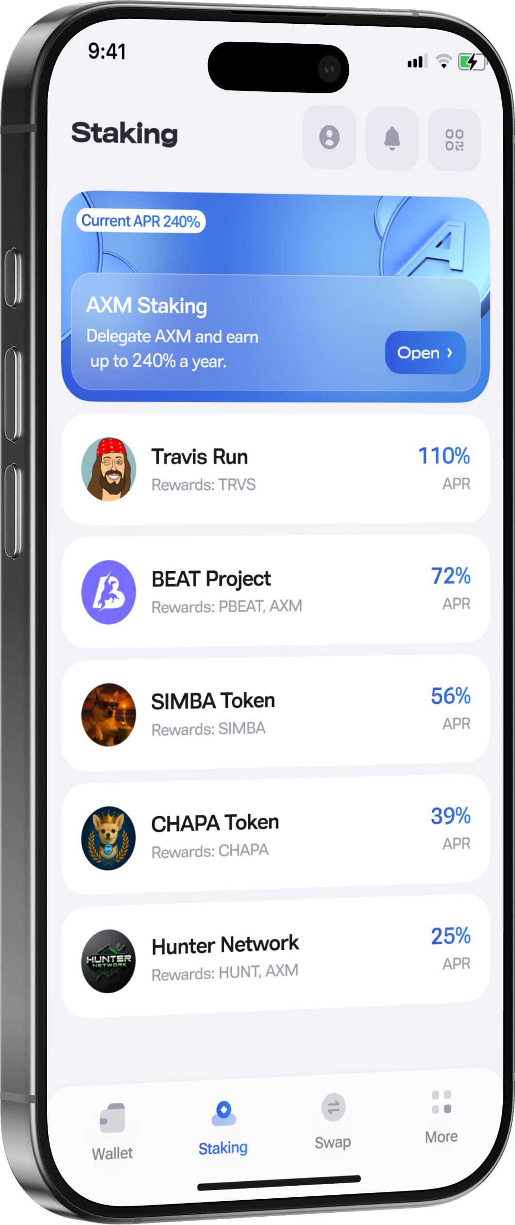 Axiome Wallet app mockup